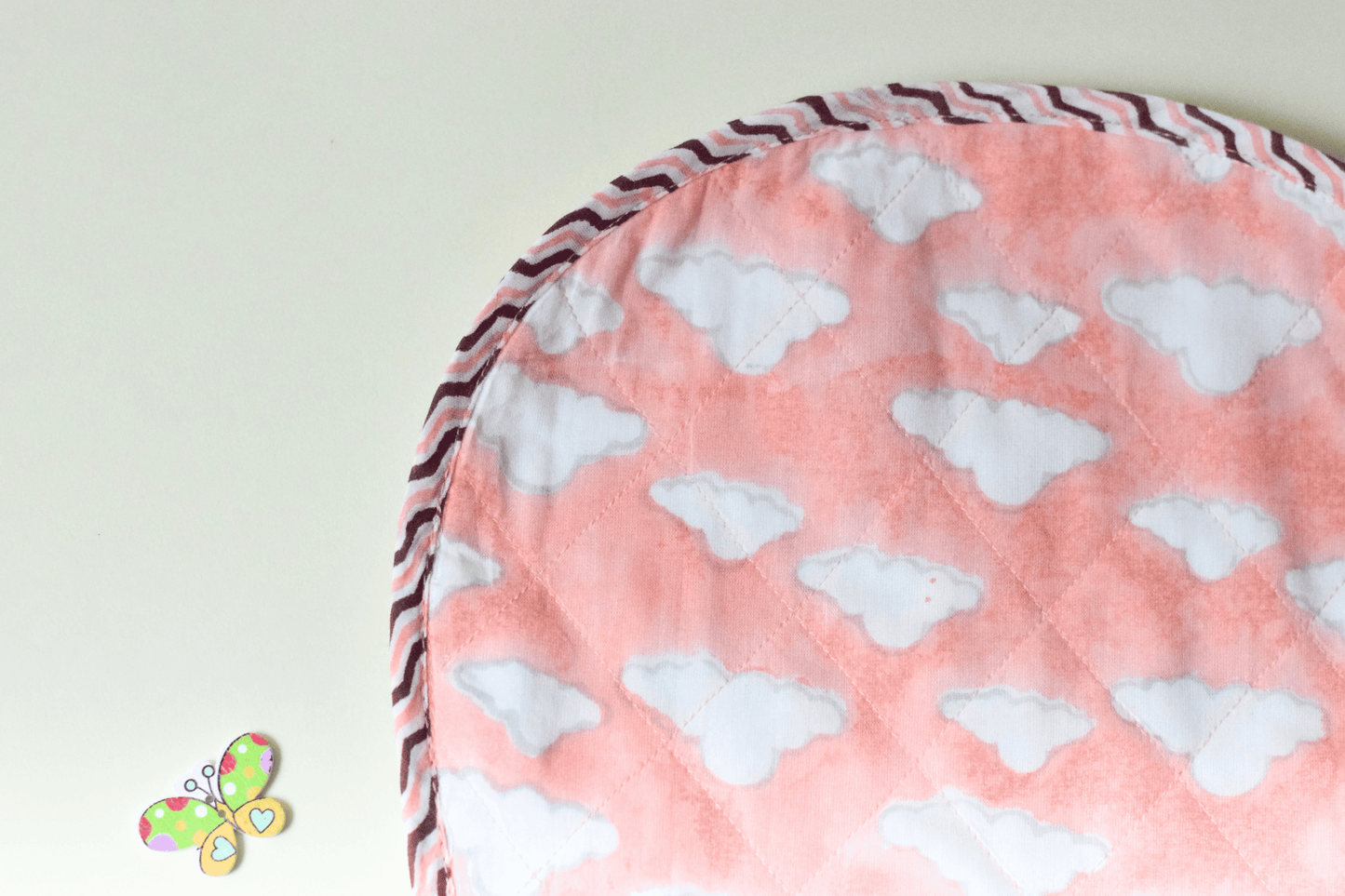 Pink Puffy Burp Cloth | 100% Cotton | Waterproof | Full Coverage | Super-Soft