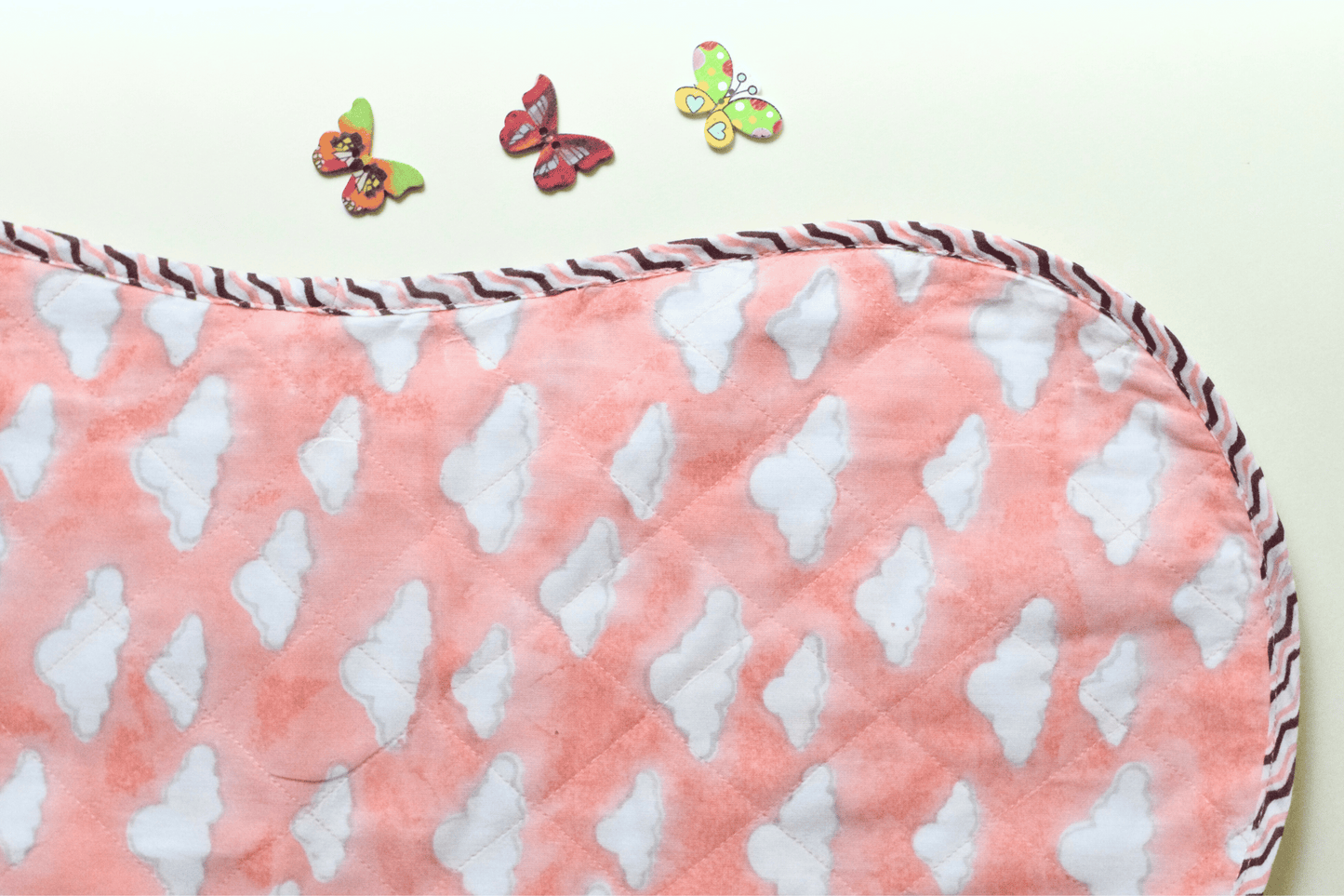 Pink Puffy Burp Cloth | 100% Cotton | Waterproof | Full Coverage | Super-Soft