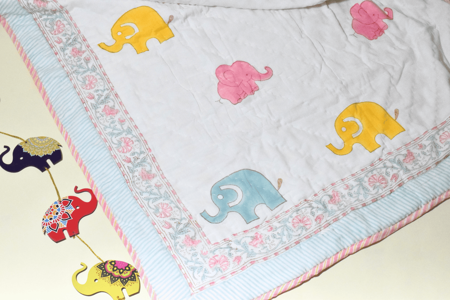 Tiny Trunks Nursery Bedding Set- 100% Cotton, Handmade Comfort for Your Little One