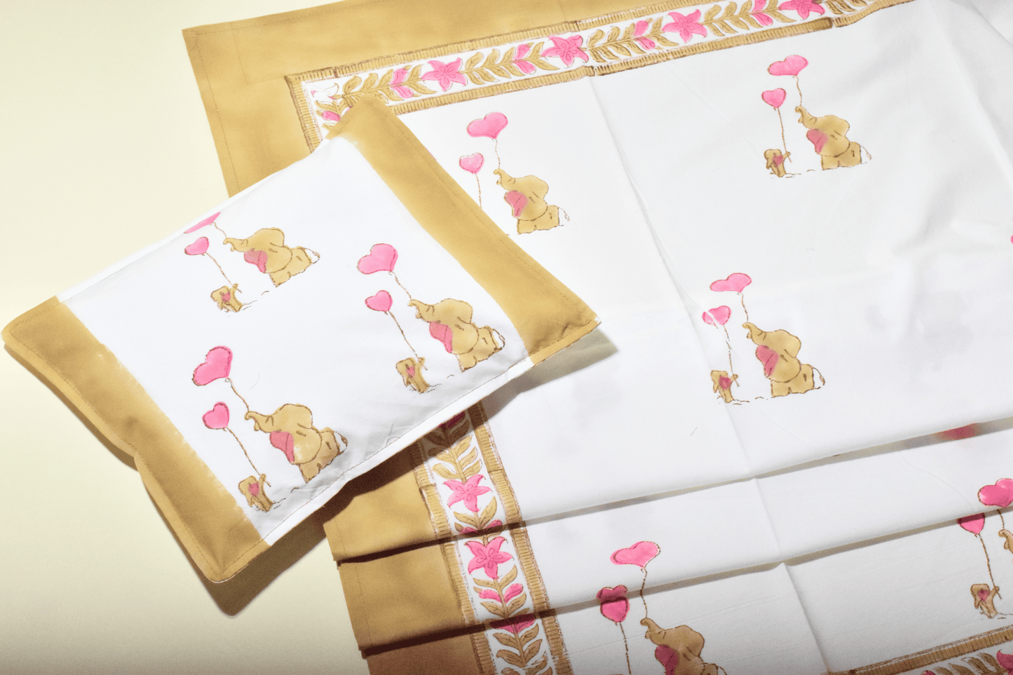 Trunky Balloon Soft & Cozy Baby Bedding Set – Tuck-in Sheet & Pillow with Filling