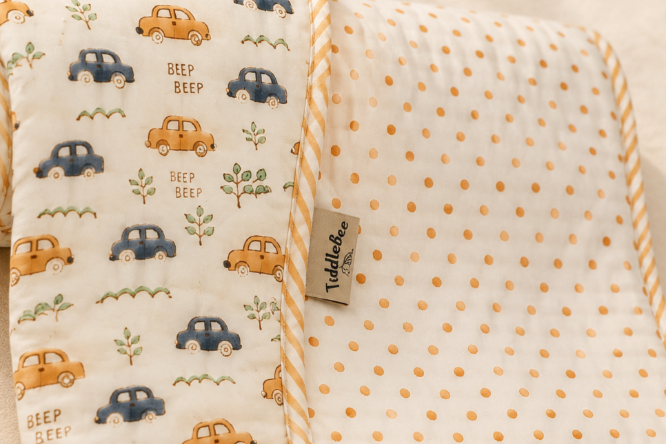 Mini Motors Soft & Cozy Baby Comforter| 100% Cotton | Perfect for Infants and Toddlers | Lightweight