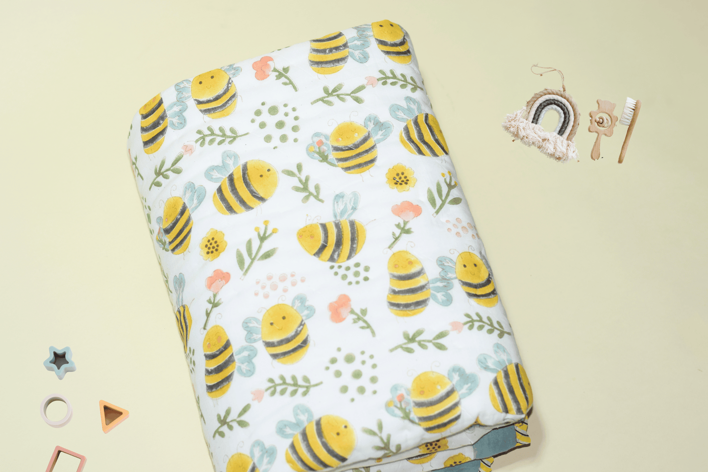 Sunny Bee Soft & Cozy Baby Comforter| 100% Cotton | Perfect for Infants and Toddlers | Lightweight