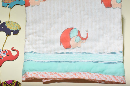 Baby Elly Handblock Comforter- 100% Cotton | Hypoallergenic | Lightweight