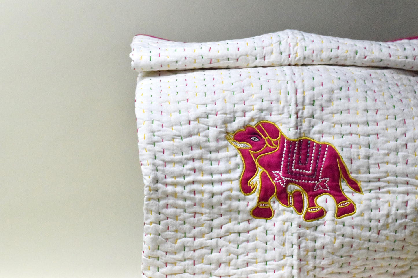 Patchy Elly Kantha Quilt- Handmade 100% Cotton | Soft and Breathable | Lightweight | Ideal for Infants & Toddlers