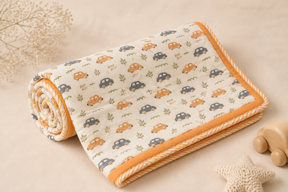 Mini Motors Soft & Cozy Baby Comforter| 100% Cotton | Perfect for Infants and Toddlers | Lightweight