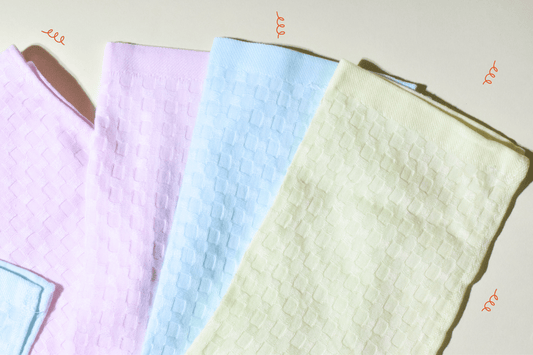 Pastel Waffle Wash Cloth (Set of 6)- 100% Cotton | Super Soft