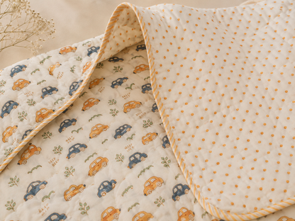 Mini Motors Soft & Cozy Baby Comforter| 100% Cotton | Perfect for Infants and Toddlers | Lightweight