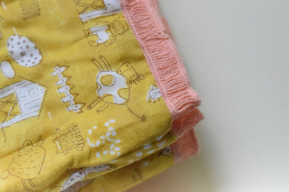 Farm Friends Handblock Comforter- 100% Cotton | Hypoallergenic | Lightweight