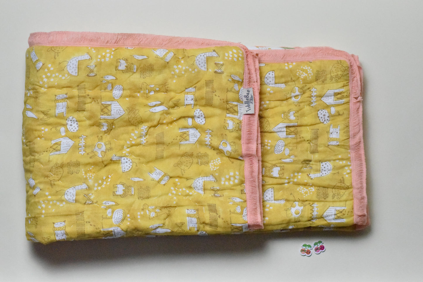 Farm Friends Handblock Comforter- 100% Cotton | Hypoallergenic | Lightweight