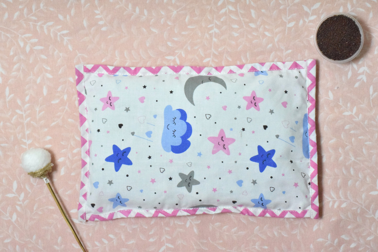 Dreamy Lavender Skies Cotton Head Shaping Mustard Seeds Rai Pillow