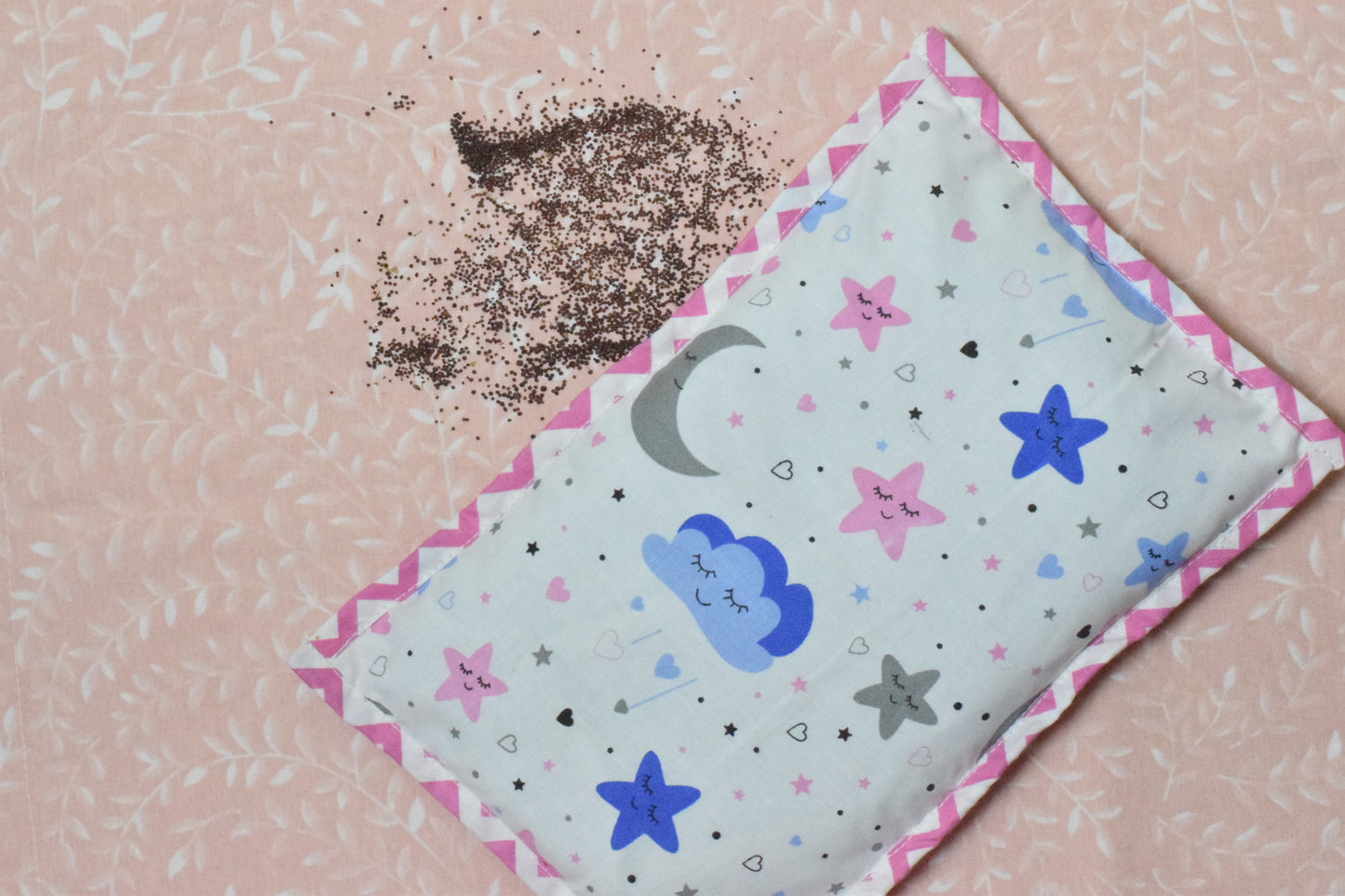 Dreamy Lavender Skies Cotton Head Shaping Mustard Seeds Rai Pillow