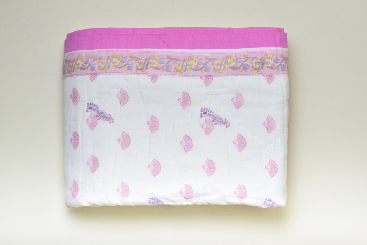Coral Bloom Handblock Comforter- 100% Cotton | Hypoallergenic | Lightweight