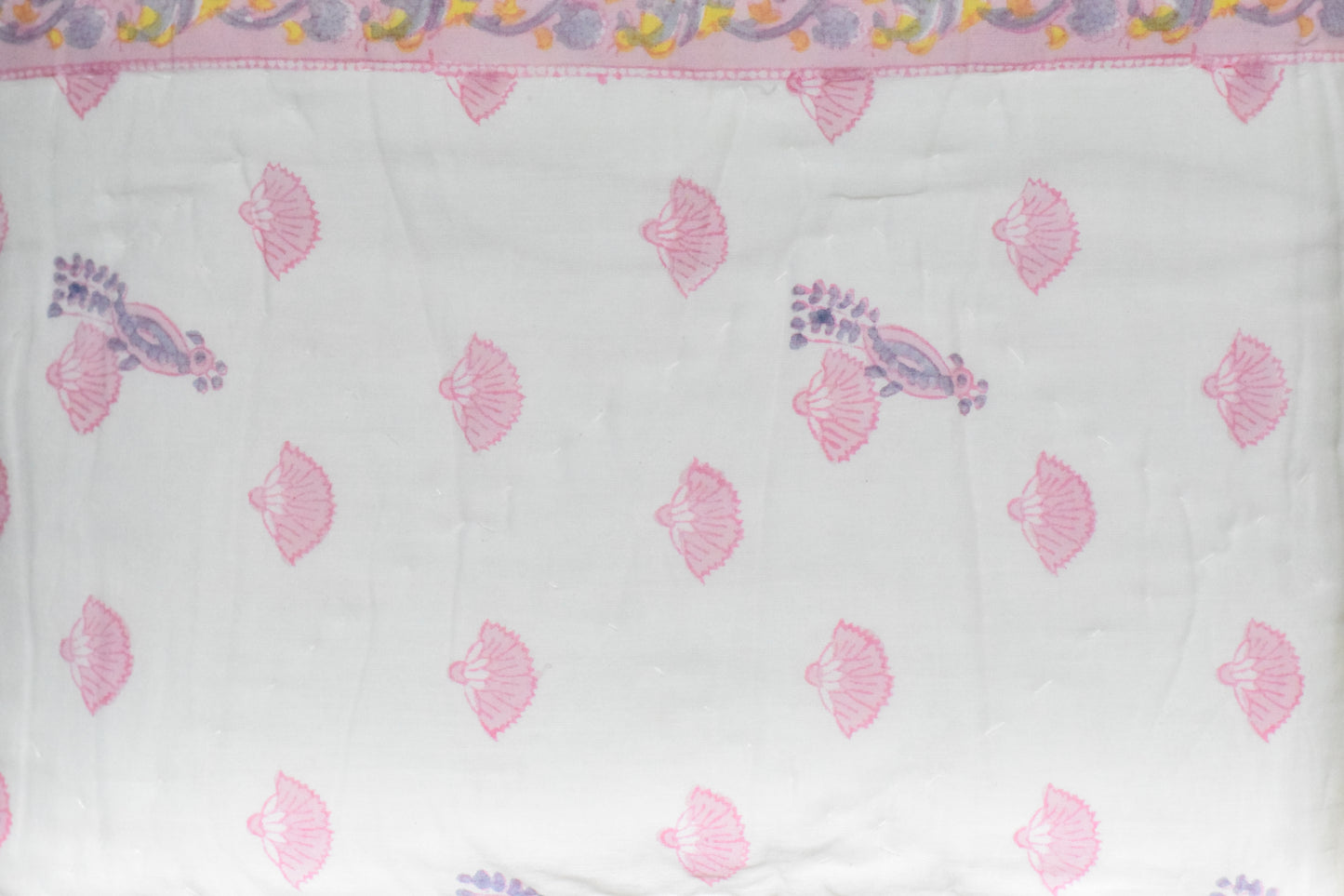 Coral Bloom Handblock Comforter- 100% Cotton | Hypoallergenic | Lightweight