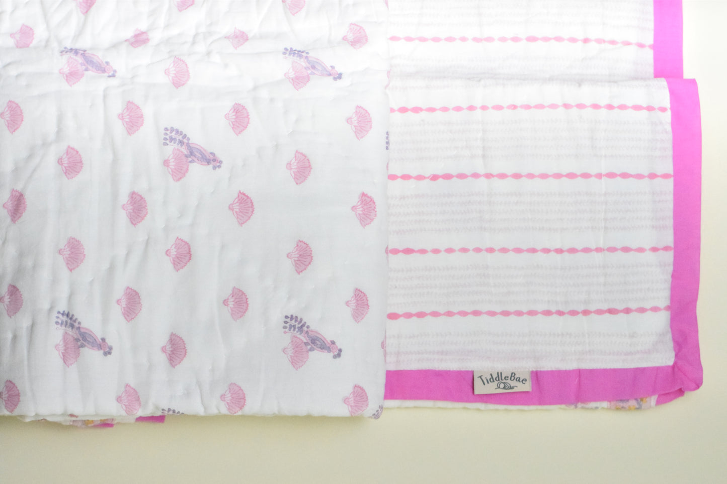 Coral Bloom Handblock Comforter- 100% Cotton | Hypoallergenic | Lightweight
