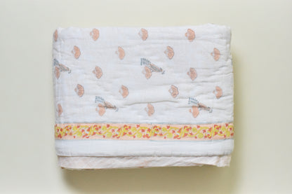 Seaside Treasure Handblock Comforter- 100% Cotton | Hypoallergenic | Lightweight