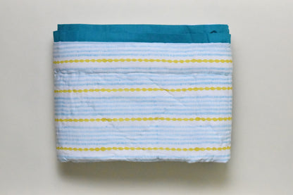 Ocean Petals Handblock Comforter- 100% Cotton | Hypoallergenic | Lightweight