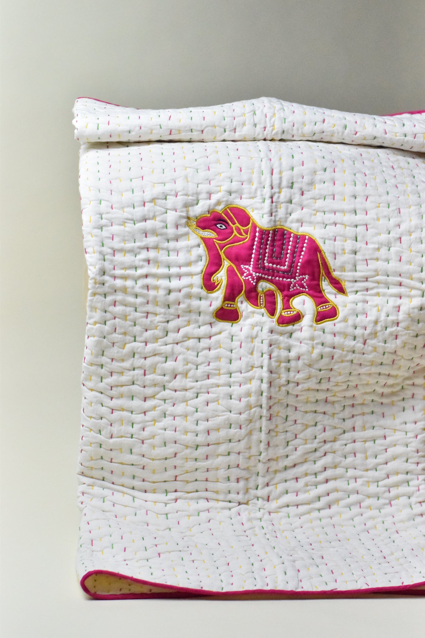 Patchy Elly Kantha Quilt- Handmade 100% Cotton | Soft and Breathable | Lightweight | Ideal for Infants & Toddlers