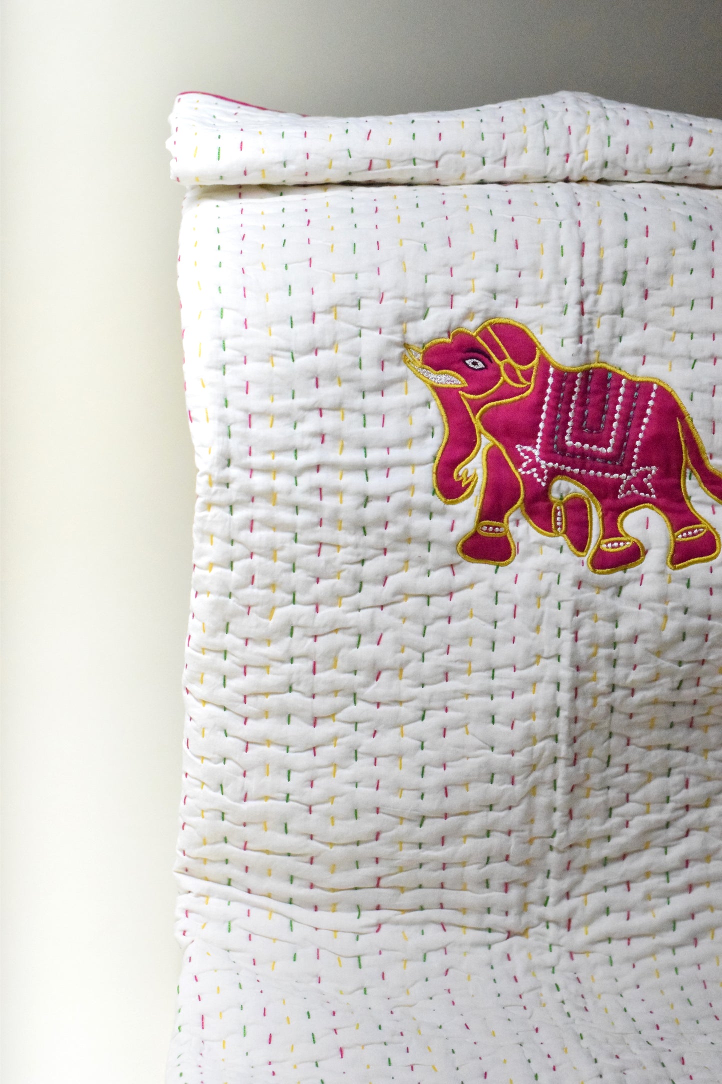 Patchy Elly Kantha Quilt- Handmade 100% Cotton | Soft and Breathable | Lightweight | Ideal for Infants & Toddlers