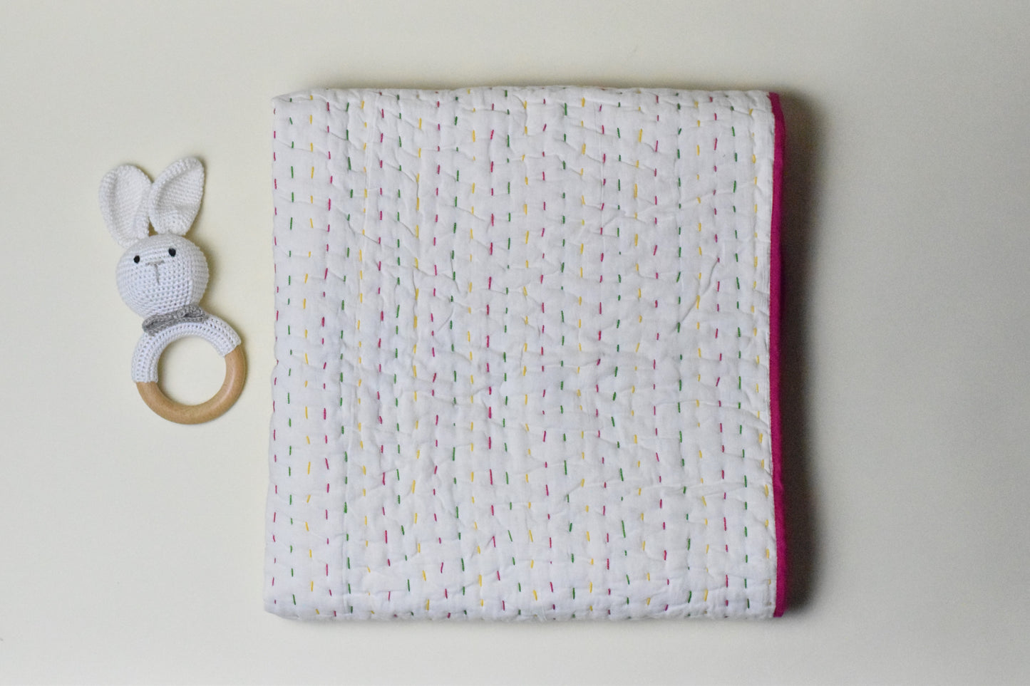 Patchy Elly Kantha Quilt- Handmade 100% Cotton | Soft and Breathable | Lightweight | Ideal for Infants & Toddlers