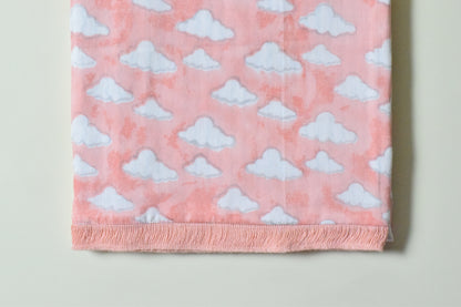 Pink Puffy Baby Dohar- 100% Premium Cotton | Soft & Lightweight Multilayer Dohar for Infants & Toddlers (0-5 Years)