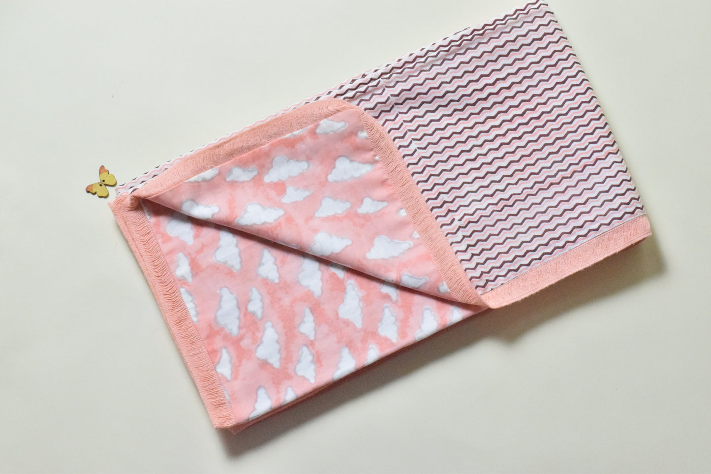 Pink Puffy Baby Dohar- 100% Premium Cotton | Soft & Lightweight Multilayer Dohar for Infants & Toddlers (0-5 Years)