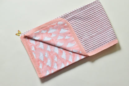 Pink Puffy Baby Dohar- 100% Premium Cotton | Soft & Lightweight Multilayer Dohar for Infants & Toddlers (0-5 Years)